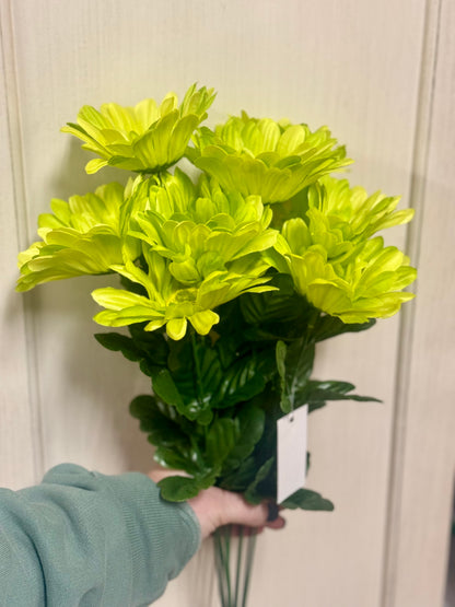 21 Inch Green Gerbera Daisy Floral Bush