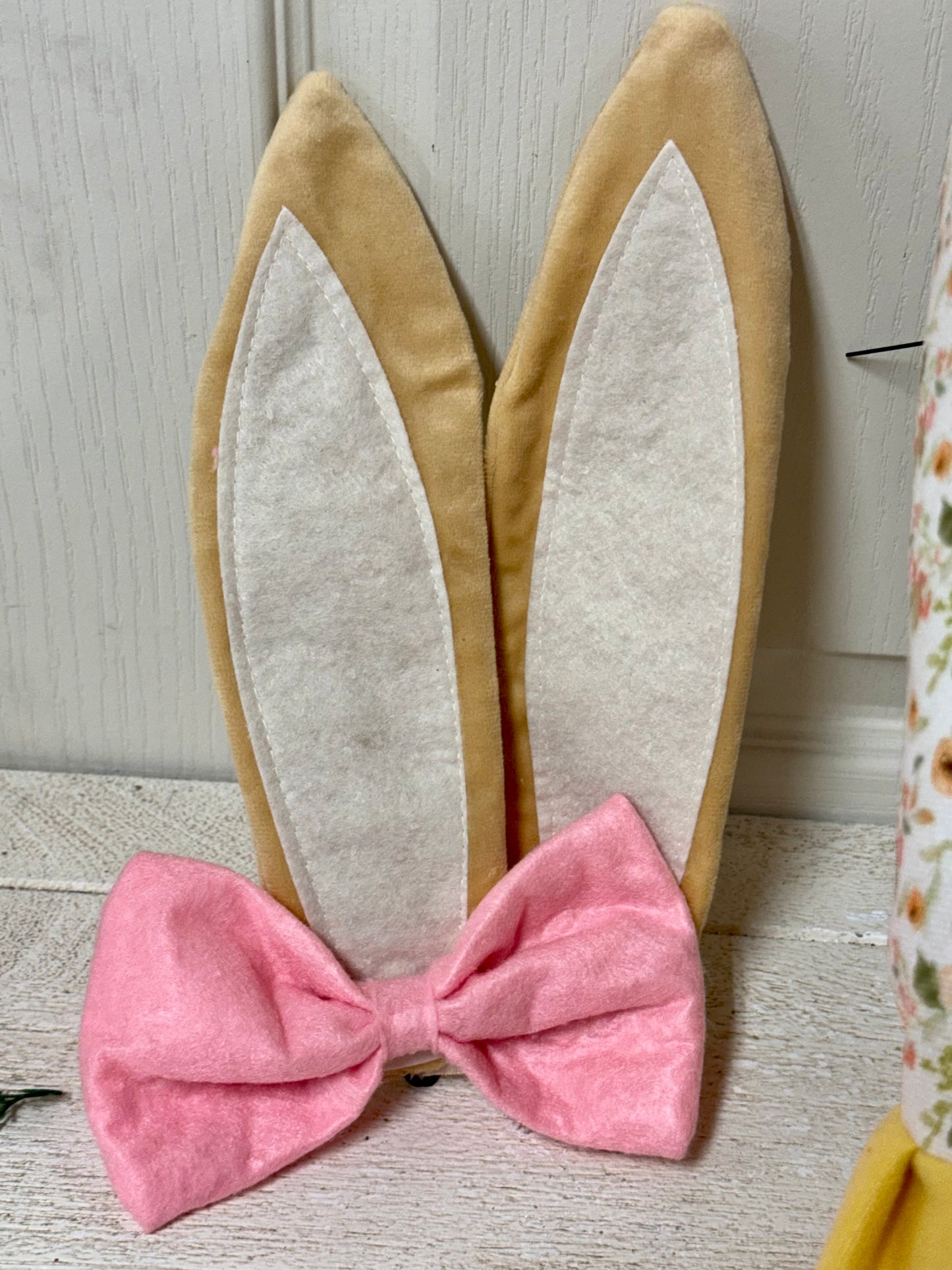 27 Inch Pink And Yellow Easter Girl Bunny Wreath Attachment