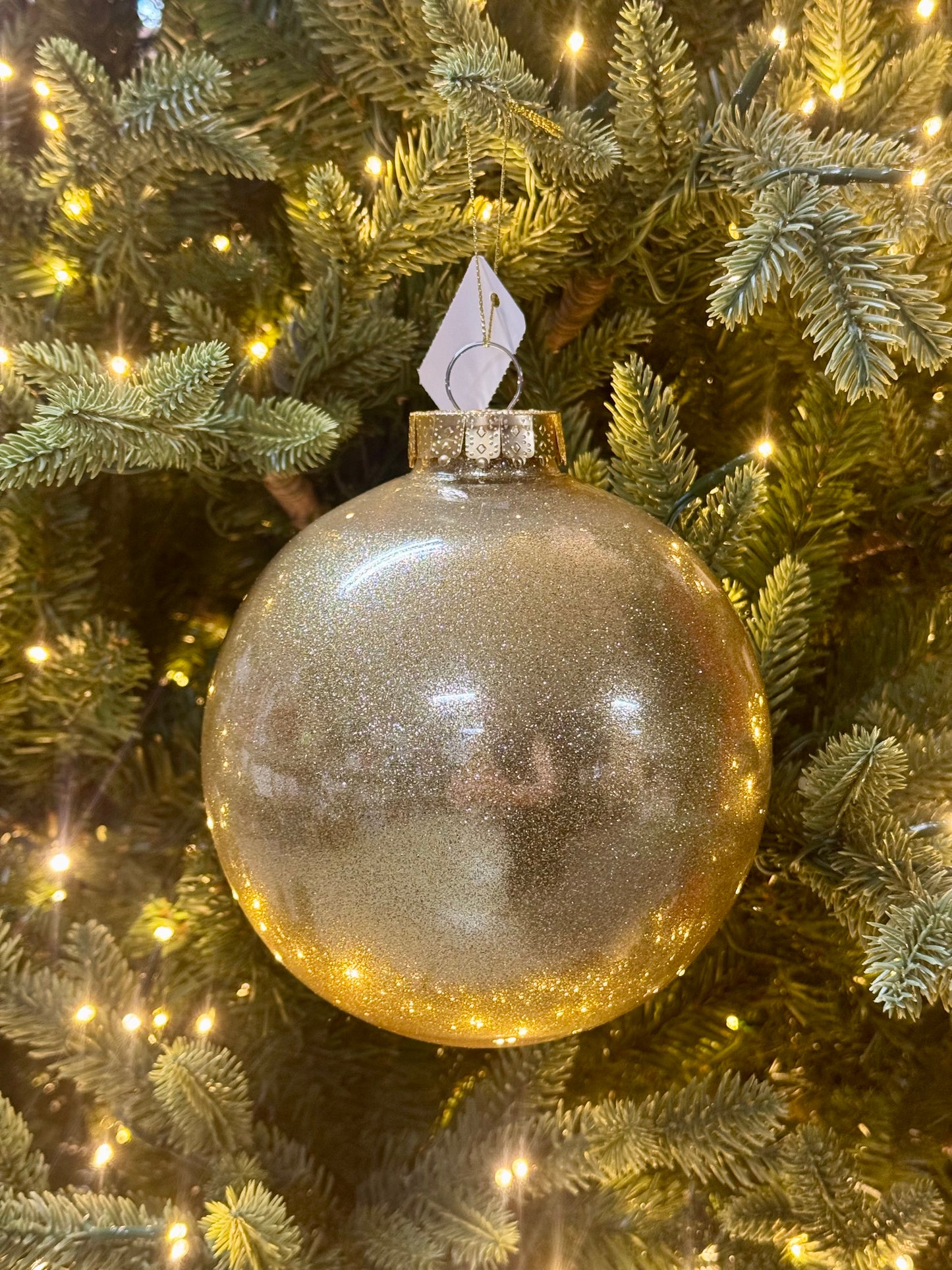 6 Inch Gold Glitter Laquer Look Ornament Ball