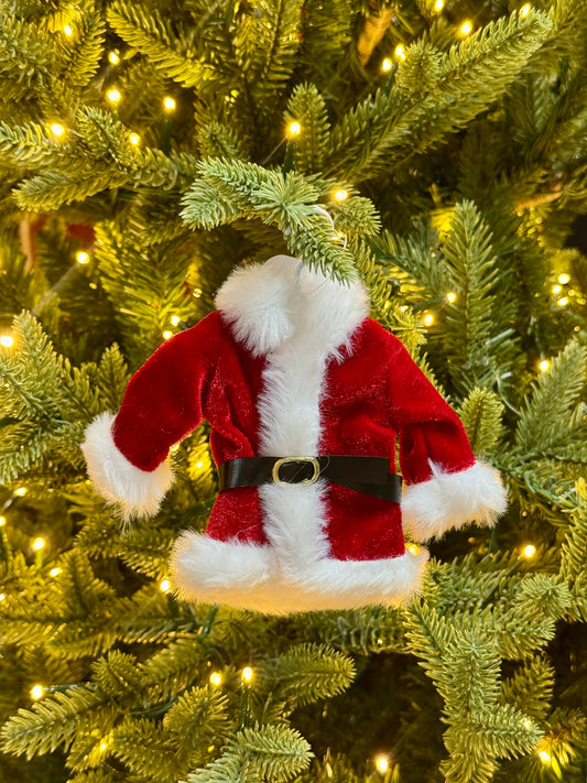 6 Inch Red White Santa Fur Coat Ornament
