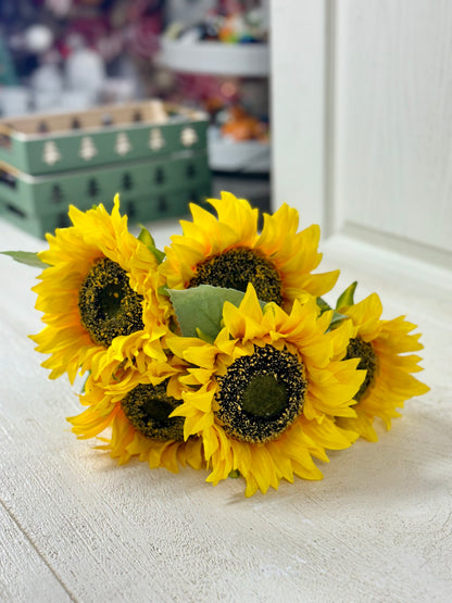 20 Inch Yellow Sunflower Floral Bush