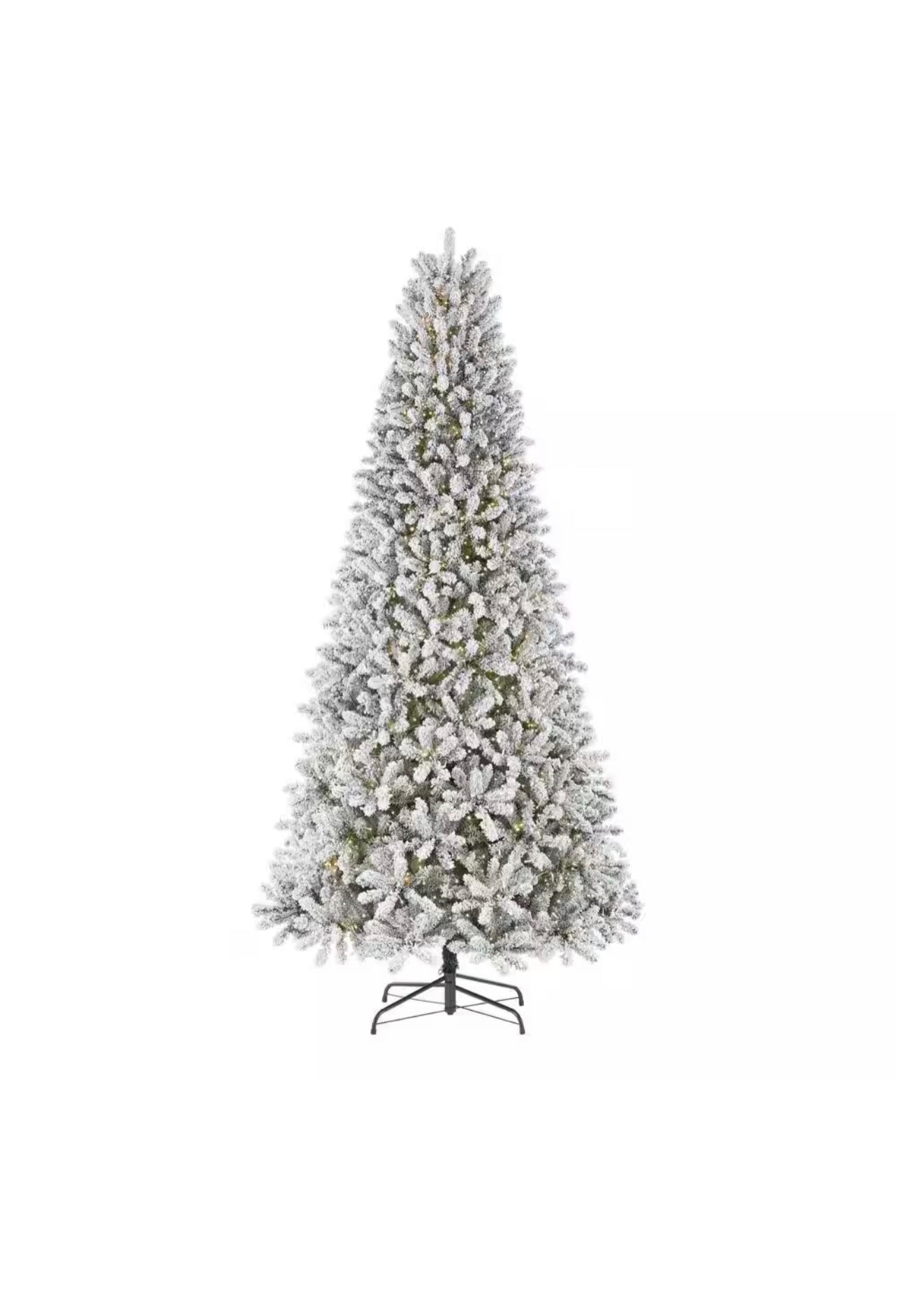 Home Accents Holiday 9 ft. Pre-Lit LED Starry Light Flocked Artificial Christmas Tree Open Box
