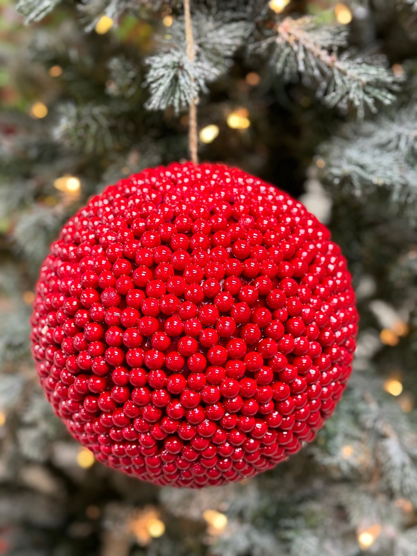 8 Inch Red Gooseberry Shiny Ornament Ball