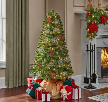 Home Accents Holiday 5 ft. Pre-Lit Woodtrail Fir Incandescent Artificial Christmas Tree