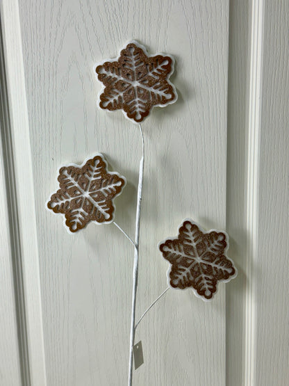 30 Inch Tan Snowflake Spray