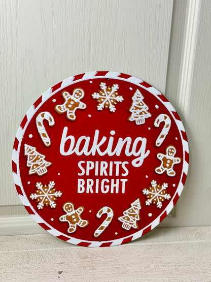 Baking Spirits Bright Gingerbread Metal Sign