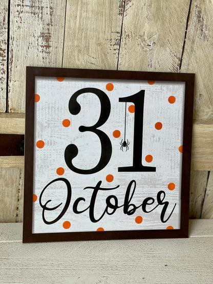 October 31st Wooden Sign