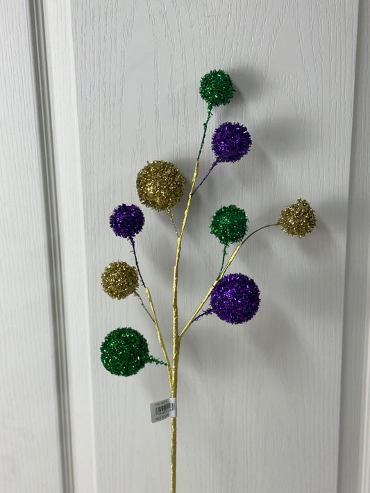 26 Inch Mardi Gras Glitter Ball Spray