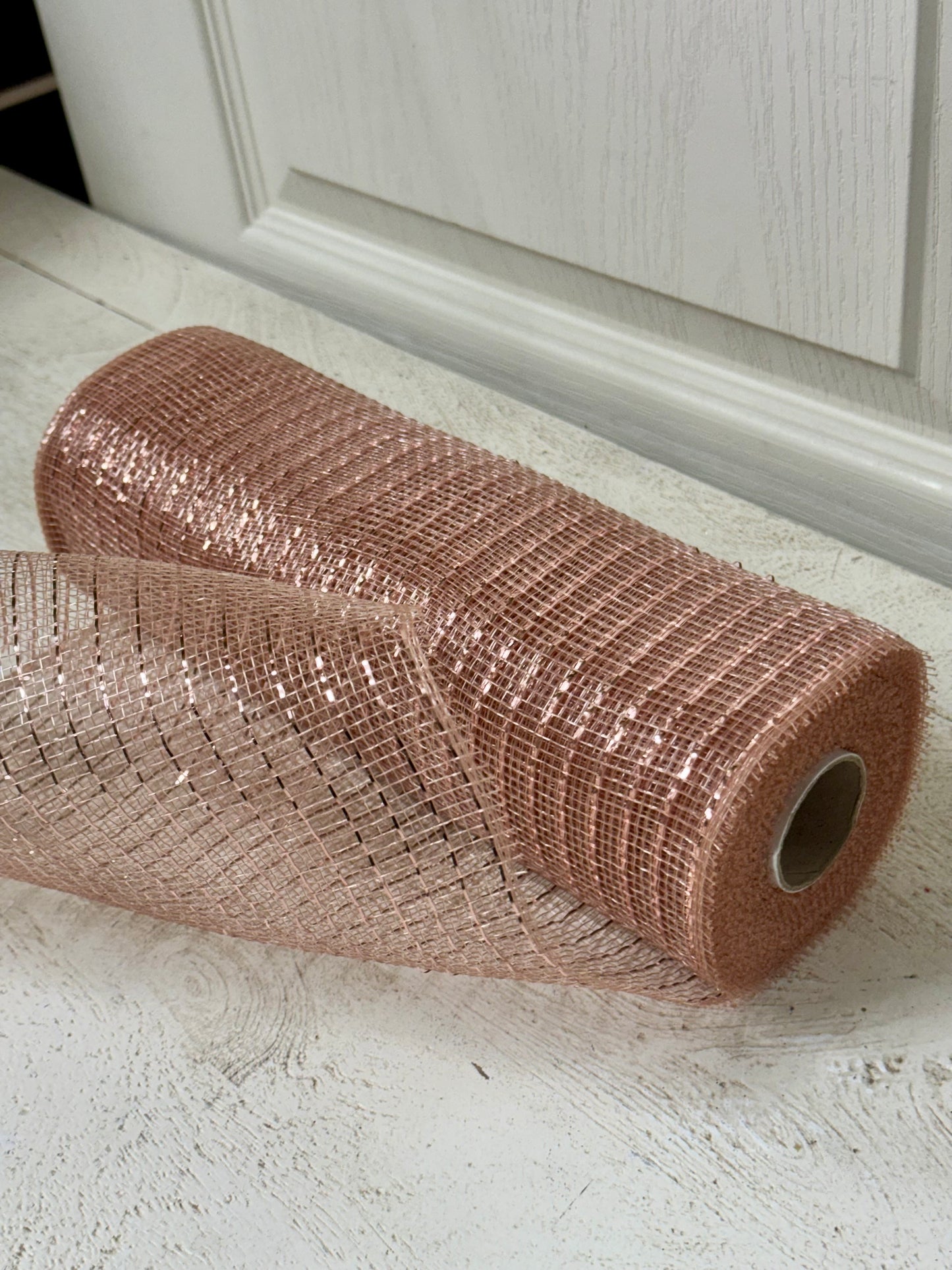 10 Inch By 10 Yard Rose Gold Foil Netting