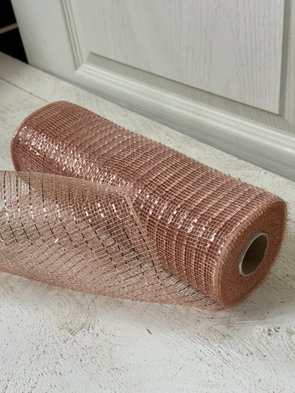 10 Inch By 10 Yard Rose Gold Foil Netting