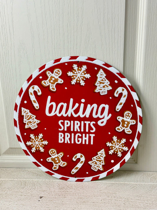 Baking Spirits Bright Gingerbread Metal Sign