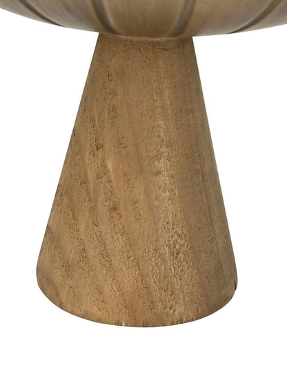 9 Inch Iron And Wood Gold Pedestal Bowl