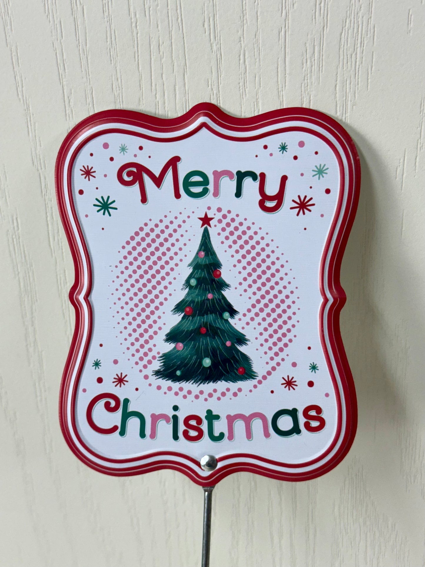 16 Inch Retro Merry Christmas Sign Pick