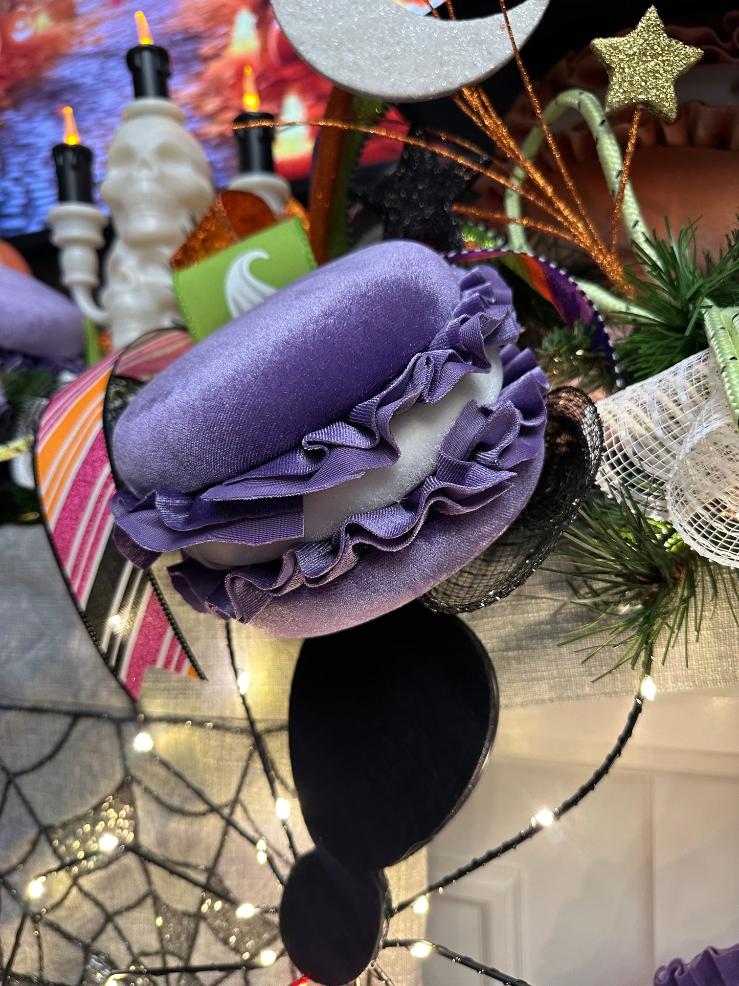 6 Inch Purple Fabric Scrumptious Macaroon Ornament