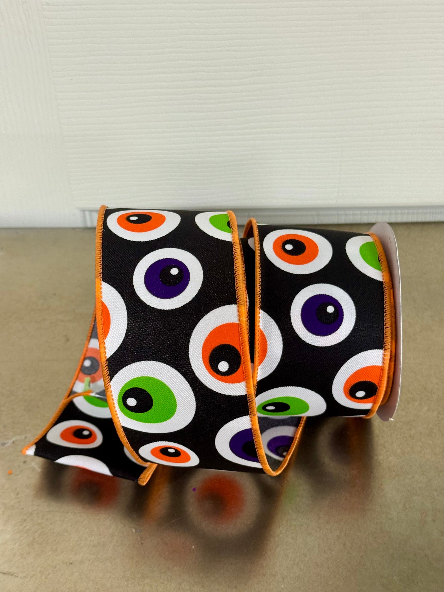 2.5 Inch By 10 Yard Black Eyeball Ribbon