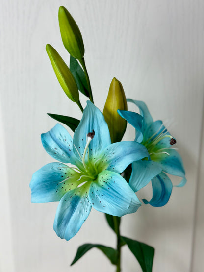 34.5 Inch Blue Tiger Lily Floral Stem