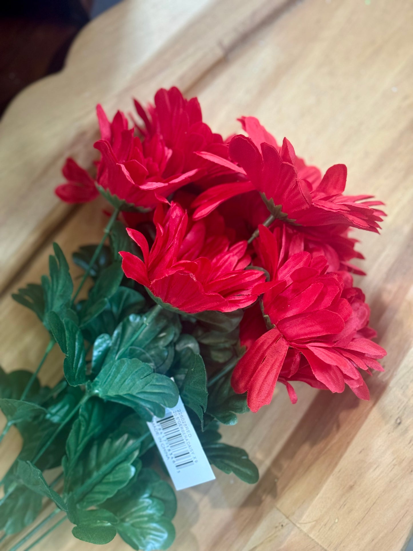 21 Inch Red Gerbera Daisy Floral Bush