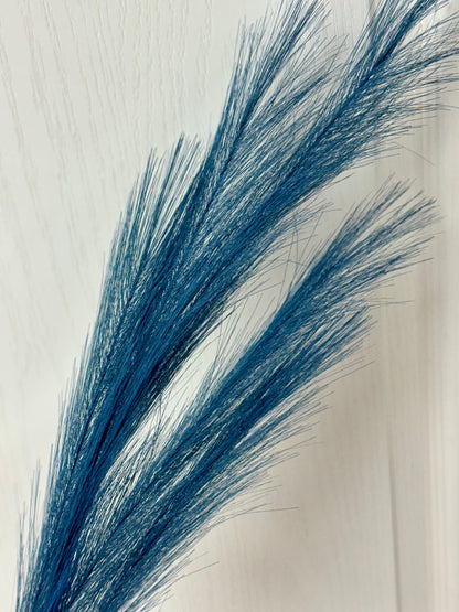 32.75 Inch Navy Blue Fabric Grass Plume Spray