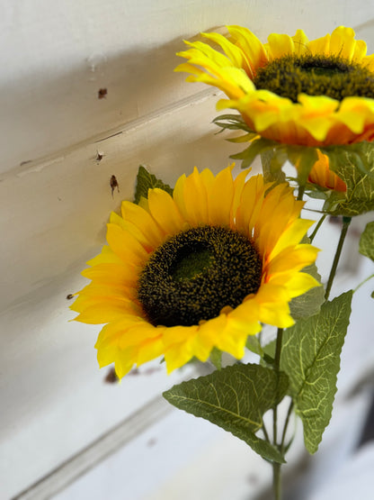 24 Inch Triple Yellow Sunflower Spray