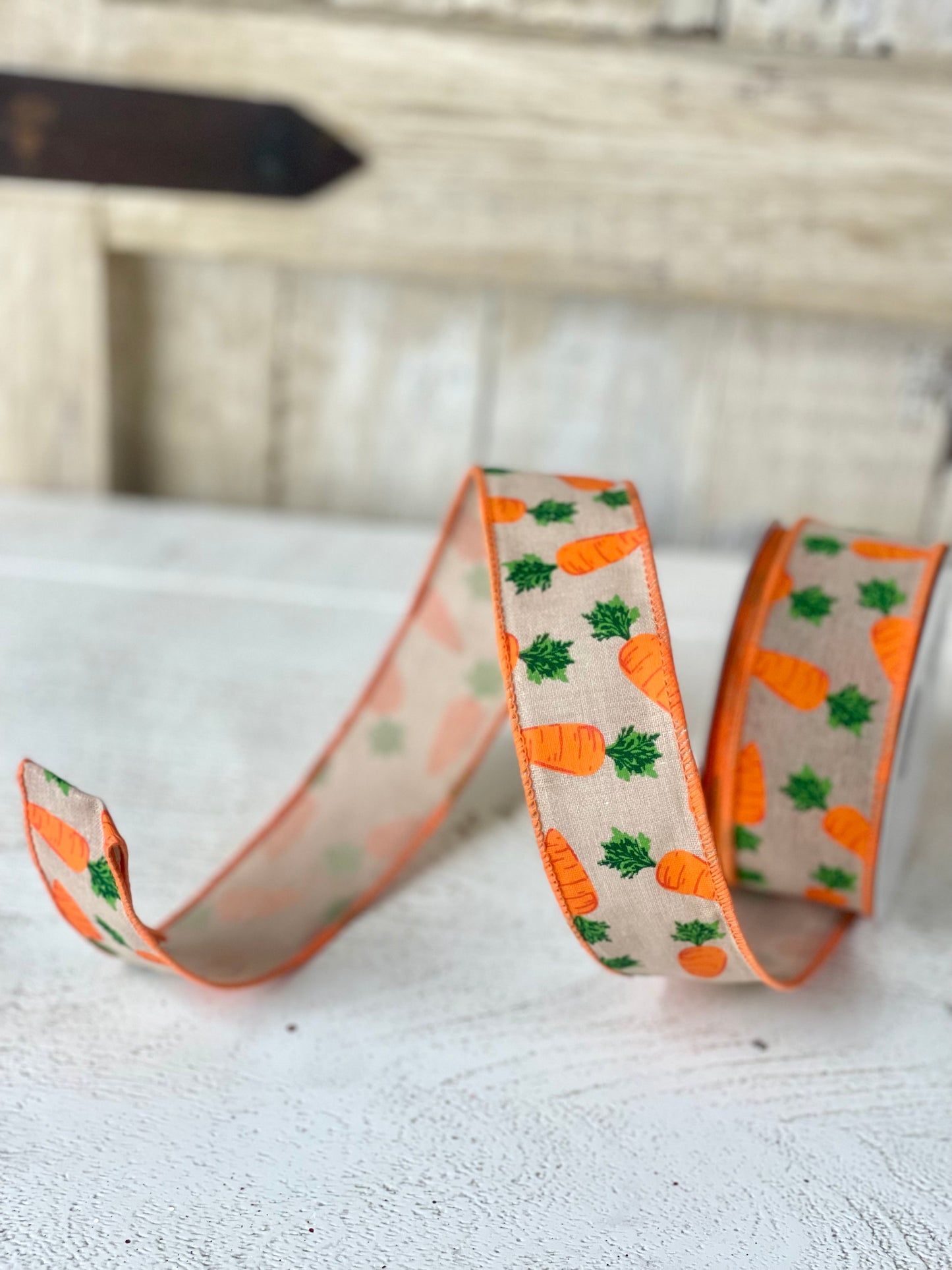 1.5 Inch By 10 Yard Carrots On Cotton Ribbon
