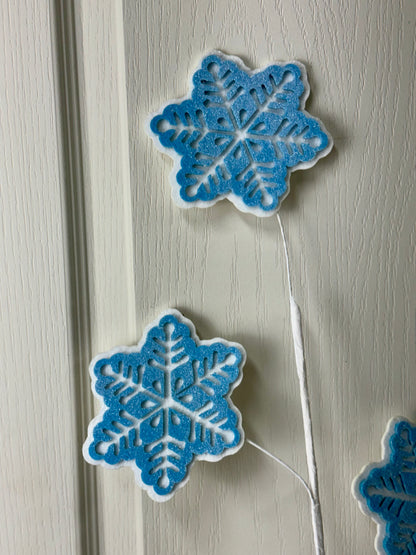 30 Inch Light Blue Snowflake Spray