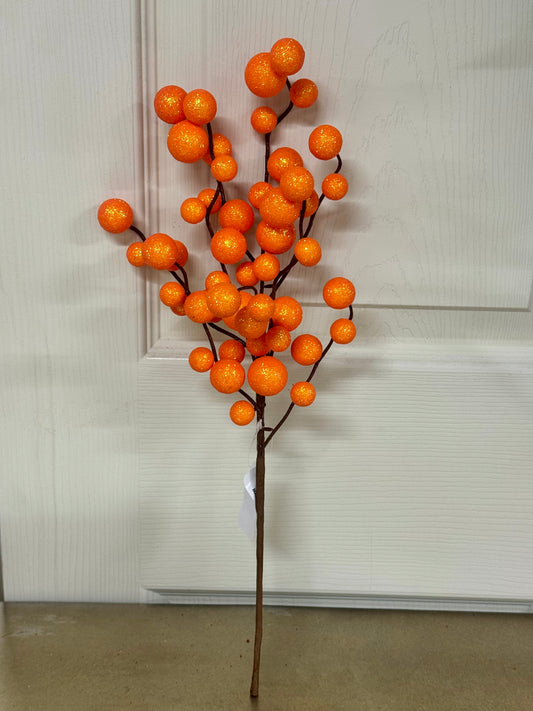17 Inch Orange Glitter Ball Spray