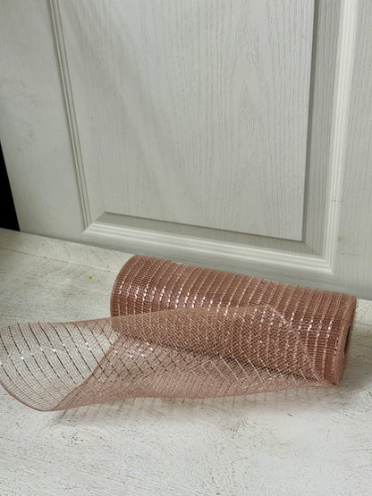 10 Inch By 10 Yard Rose Gold Foil Netting