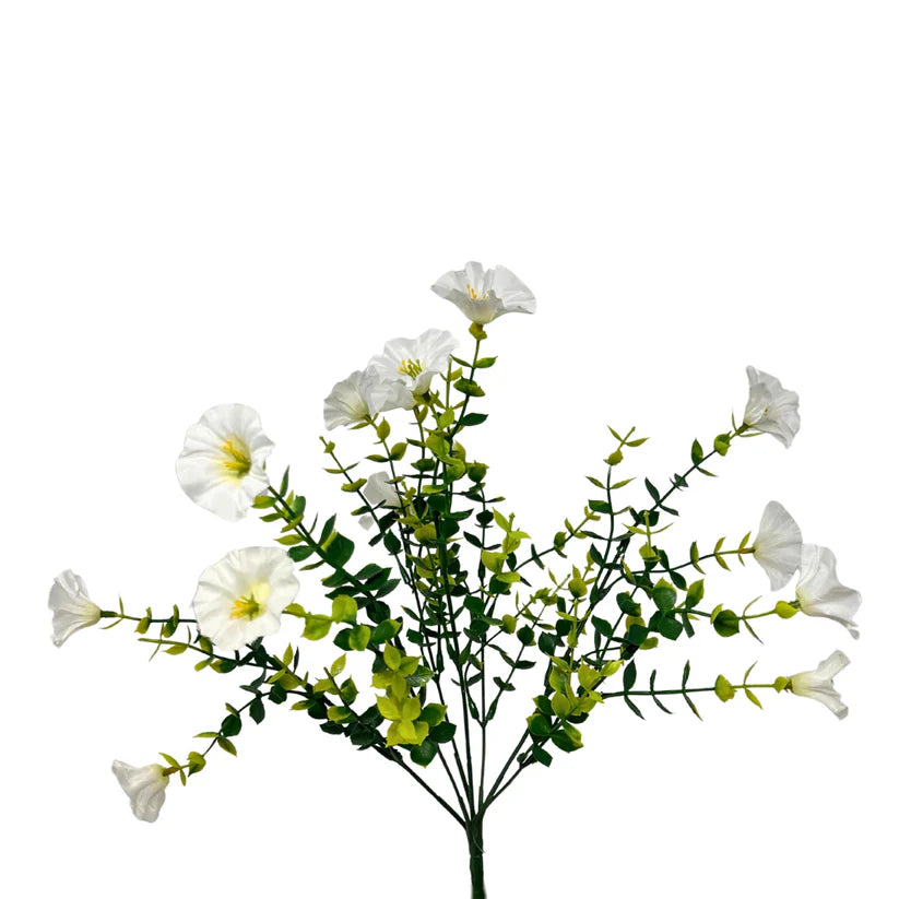 14 Inch White Mini Morning Glory Bunch