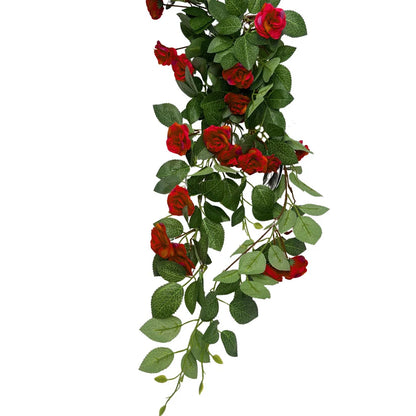 34 Inch Red Mini Hanging Rose Vine
