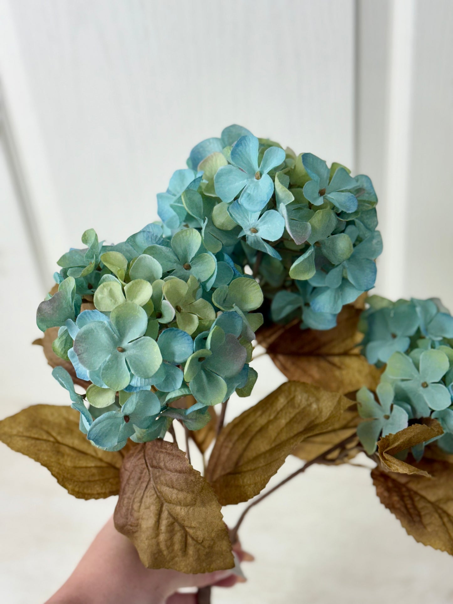 16 Inch Aqua Blue Hydrangea Bush