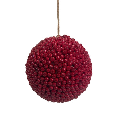 8 Inch Red Gooseberry Shiny Ornament Ball