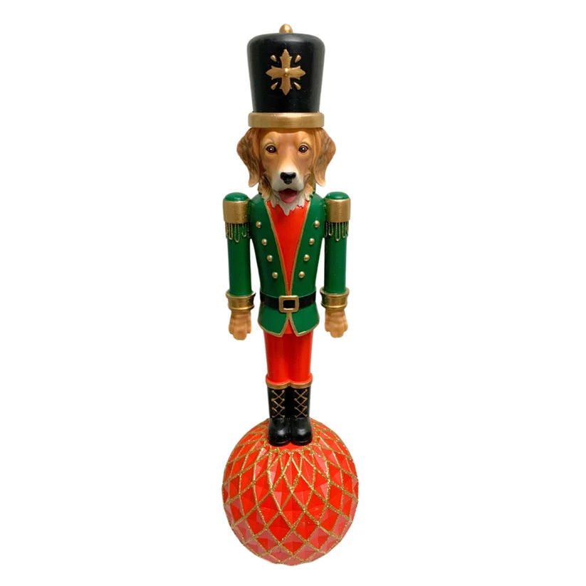 16 Inch Golden Retriever Nutcracker Resin Décor