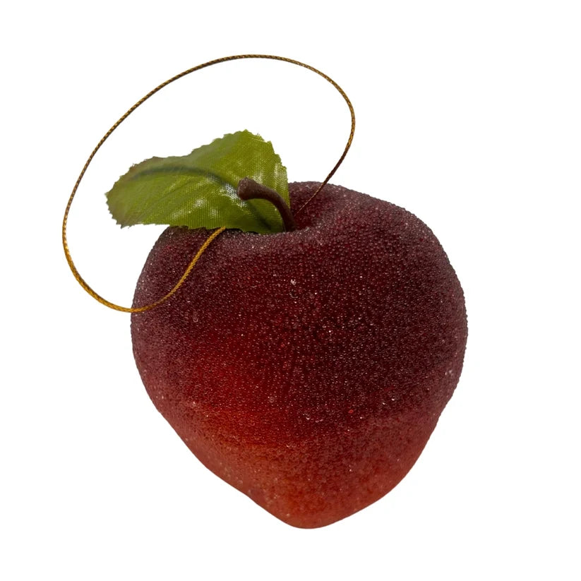 3.75 Inch Sugar Coated Christmas Apple Ornament