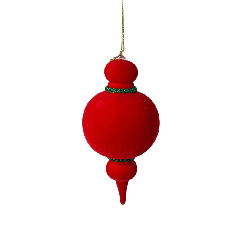 6 Inch Red And Emerald Felt Onion Ornament