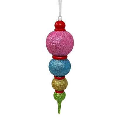 8 Inch Gorgeous Glitter Mutli Color Finial Ornament