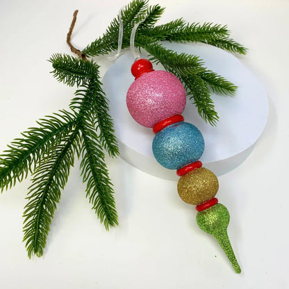 8 Inch Gorgeous Glitter Mutli Color Finial Ornament