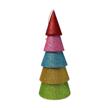 8.75 Inch Gorgeous Glitter Multi Color Christmas Tree Ornament