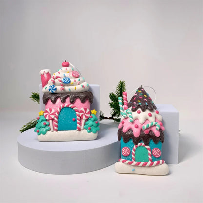 4.75 Inch Sweet Treats Clay Candy House Ornament Two Styles