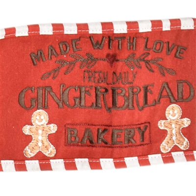 4 Inch By 10 Yard Embroidered Gingerbread Bakery Ribbon