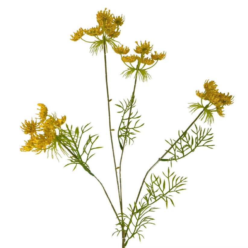 32 Inch Yellow Queen Anne's Lace Spray