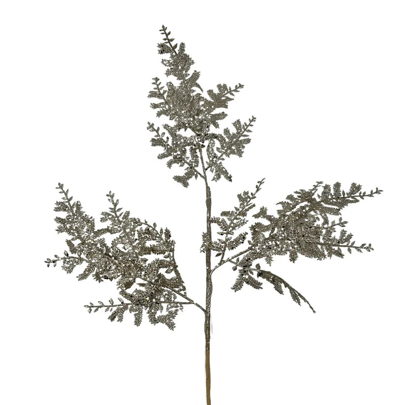 29 Inch Champagne Glittered Fern Spray