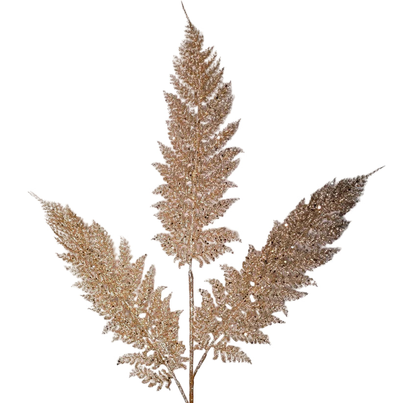 32 Inch Champagne Shimmery Glitter Fern Spray