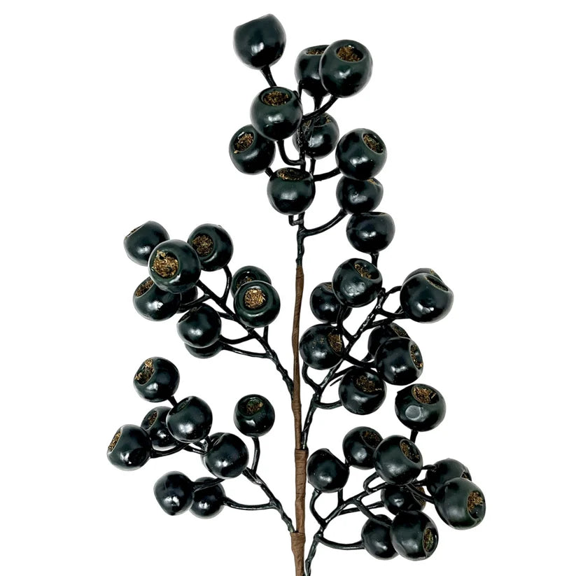 24 Inch Dark Green Grand Pod Berry Spray