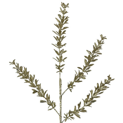 28.5 Inch Gold Glittered Rosemary Spray