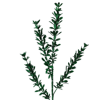 28.5 Inch Green Glittered Rosemary Spray