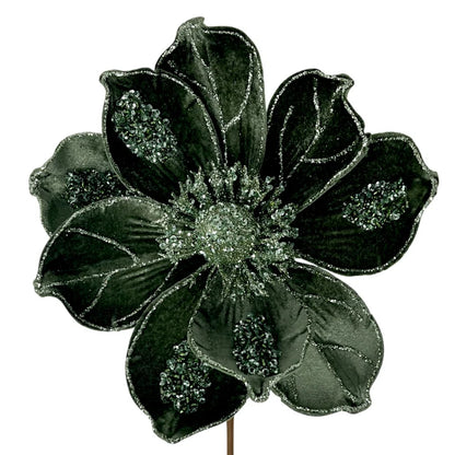 17 Inch Sage Green Velvet Magnolia Stem