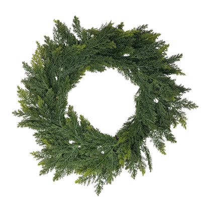 20 Inch Wispy Fresh Touch Cedar Wreath