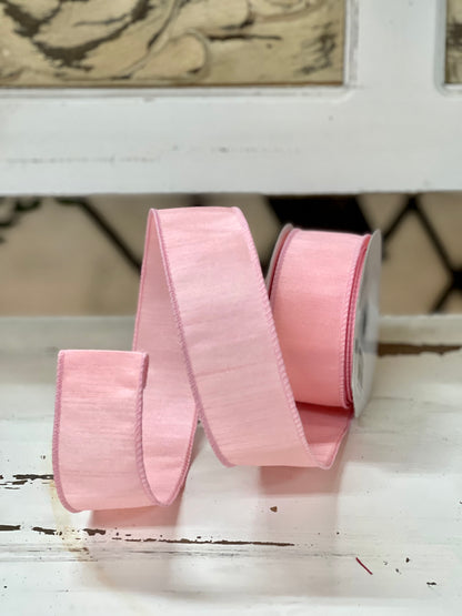 1.5 Inch By 10 Yard Soft Pink Dupioni Ribbon