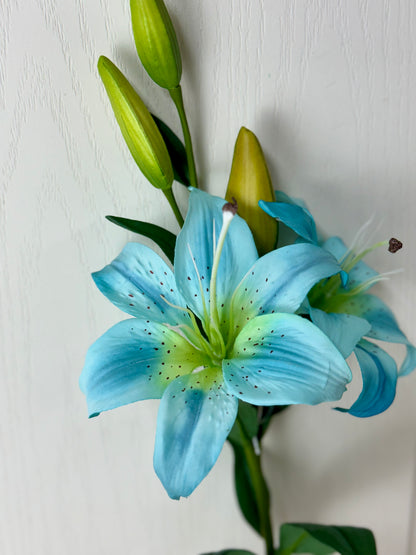 34.5 Inch Blue Tiger Lily Floral Stem