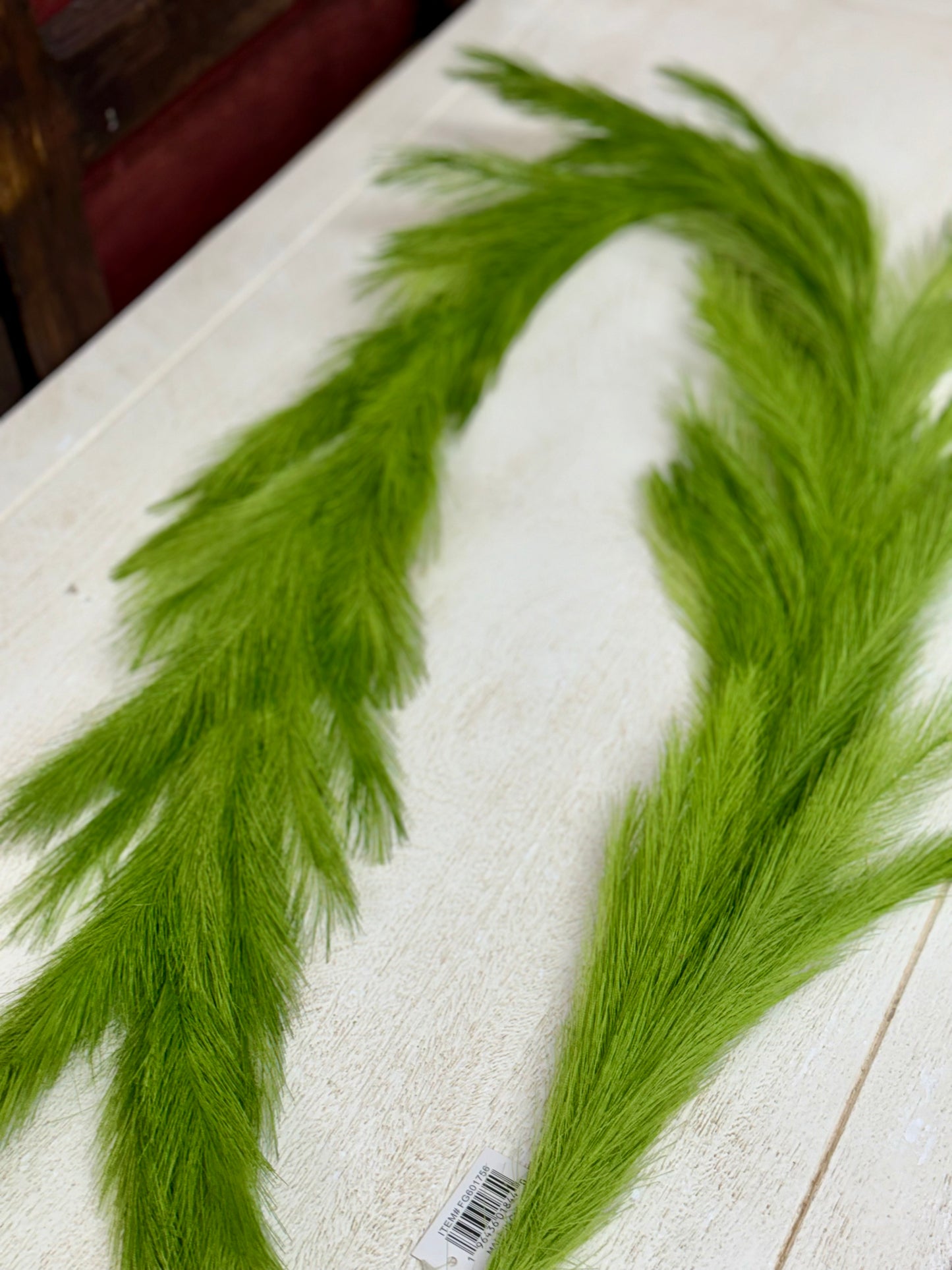 6 Foot Lime Green Plume Grass Garland